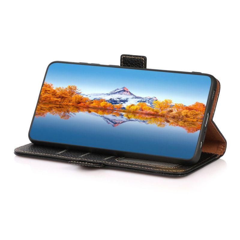 Flipové Pouzdro Na Vivo Y76 5G Liči Kůže Khazneh Rfid