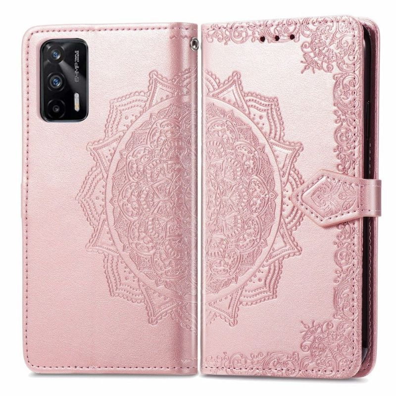 Flipové Pouzdro Na Realme GT 5G Mandala Reliéf Z Umělé Kůže Retro
