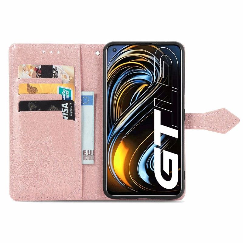 Flipové Pouzdro Na Realme GT 5G Mandala Reliéf Z Umělé Kůže Retro