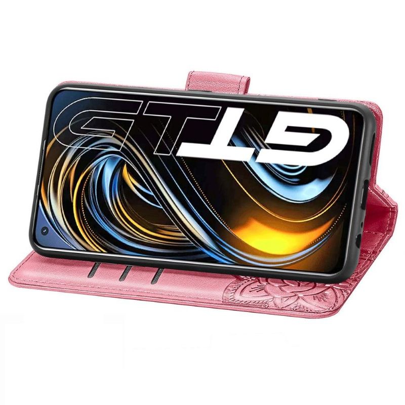 Flipové Pouzdro Na Realme GT 5G Reliéfní Motýl