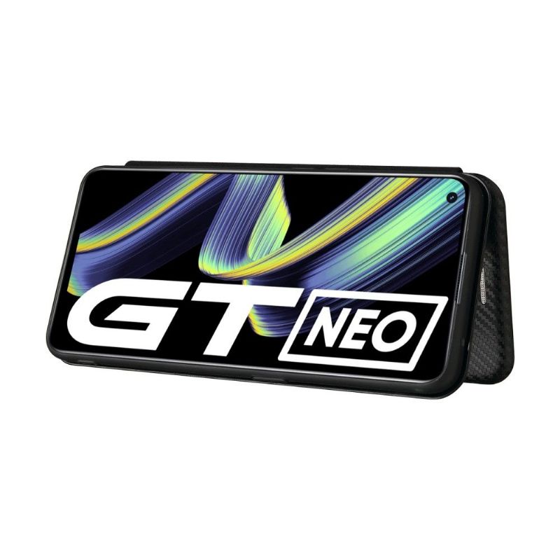 Flipové Pouzdro Na Realme GT 5G Umělá Kůže Ve Stylu Uhlíkových Vláken