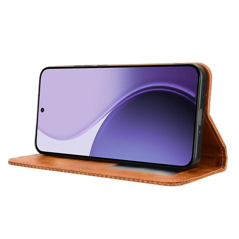 Kožené Pouzdro Folio Oppo Reno 14 Pro 5g Vintage Okraj
