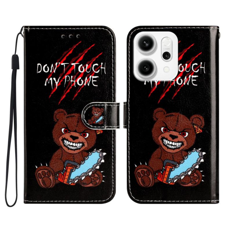 Peněženková Pouzdra Oppo Reno 14 Pro 5g Kryty Na Mobil Medvěd Nesahej Na Můj Telefon