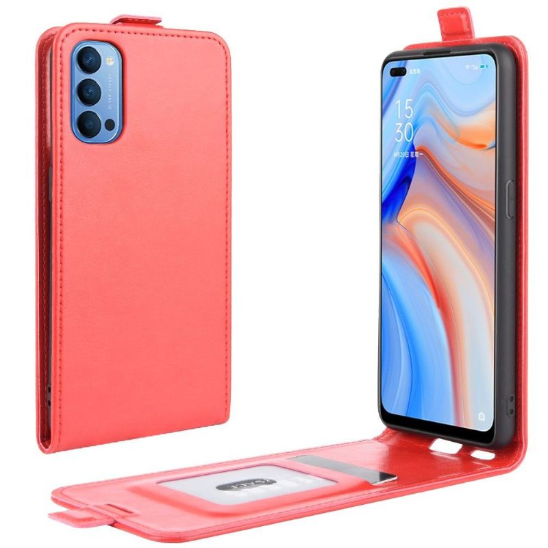 Flipové Pouzdro Na Oppo Reno 4 5G Kožené Pouzdro Vertikální Umělá Kůže