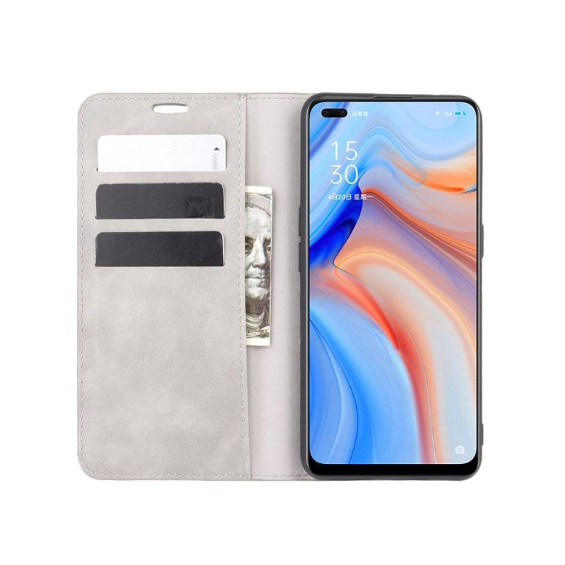 Flipové Pouzdro Na Oppo Reno 4 5G Obchodní Retro