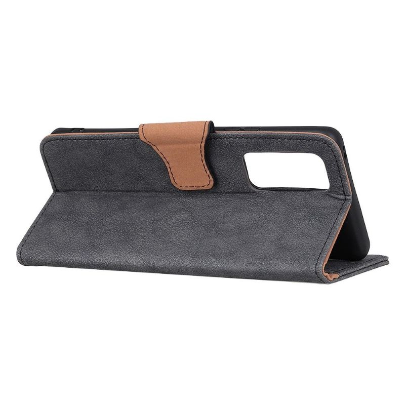 Pouzdra Na Oppo Reno 4 5G Edouard Faux Leather Vintage - Černá