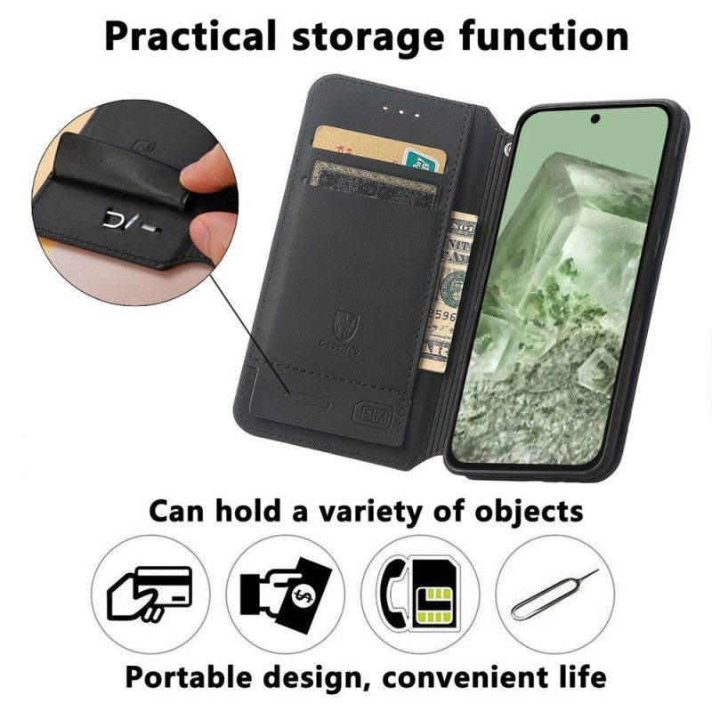Kožené Pouzdro Folio Na Google Pixel 8a Technologie Blokování Rfid Caseneo