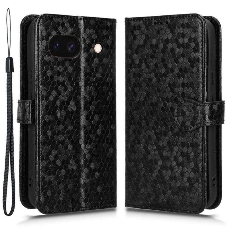 Kožený Kryt Google Pixel 8a Lesklé Tečky S Páskem