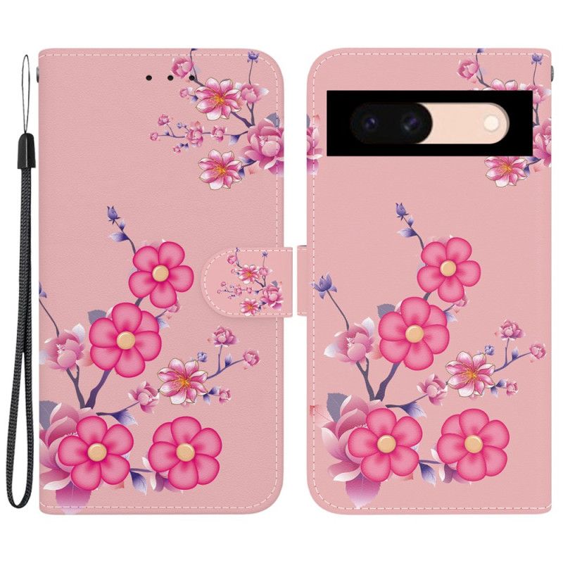 Kožený Kryt Google Pixel 8a Sakura S Popruhem