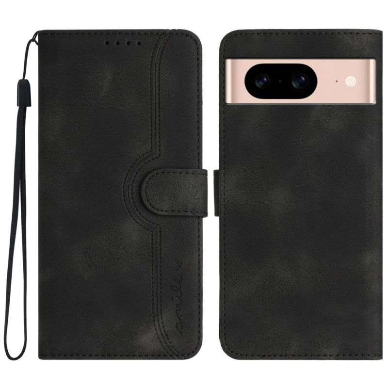 Kožený Kryt Google Pixel 8a Úsměv Na Šňůrce