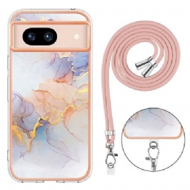 Kryt Google Pixel 8a Oranžový A Růžový Mramor