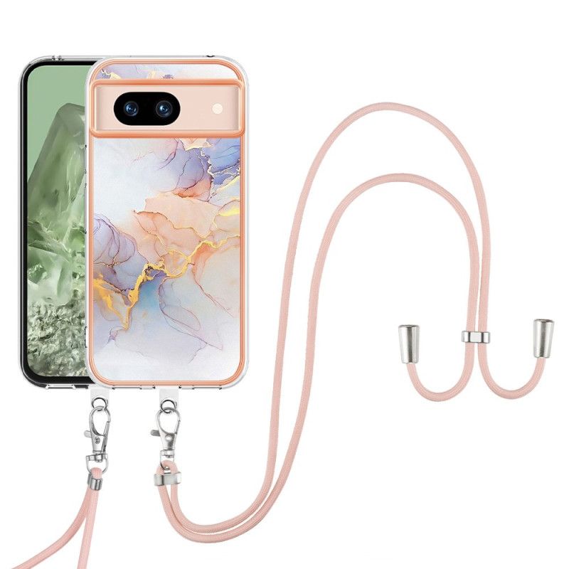 Kryt Google Pixel 8a Oranžový A Růžový Mramor