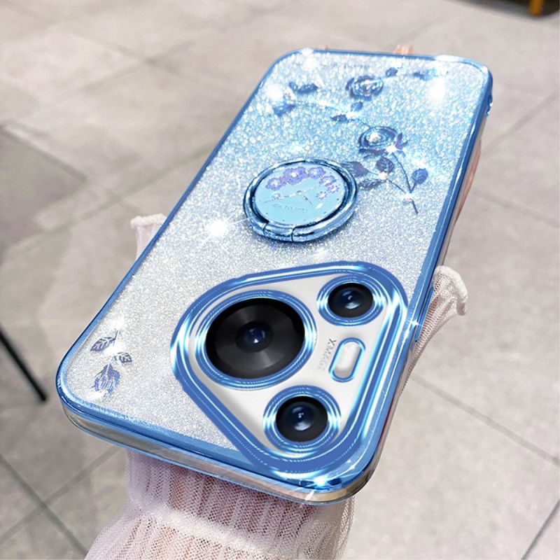 Kryt Huawei Pura 70 Pro Květiny A Kamínky S Podporou Kadem