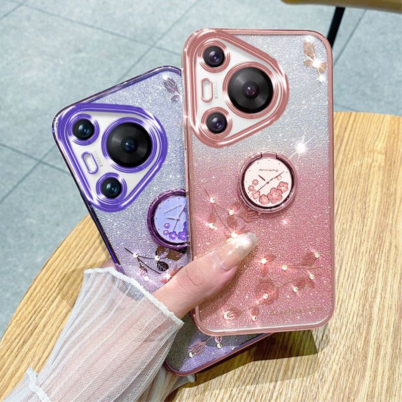 Kryt Huawei Pura 70 Pro Květiny A Kamínky S Podporou Kadem