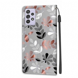 Flipové Pouzdro Na Samsung Galaxy A52 5G / A52 4G / A52s 5G Ilustrace Divokých Listů