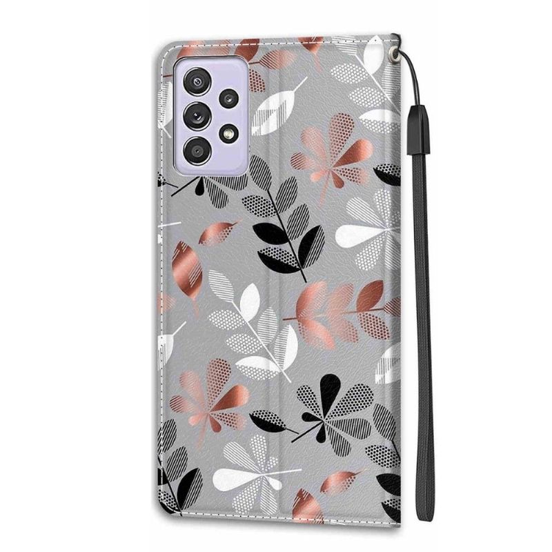 Flipové Pouzdro Na Samsung Galaxy A52 5G / A52 4G / A52s 5G Ilustrace Divokých Listů