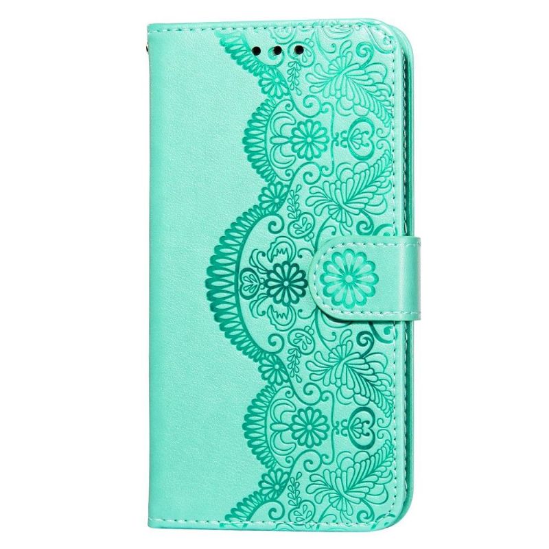 Flipové Pouzdro Na Samsung Galaxy A52 5G / A52 4G / A52s 5G Krajkový Design Umělá Kůže