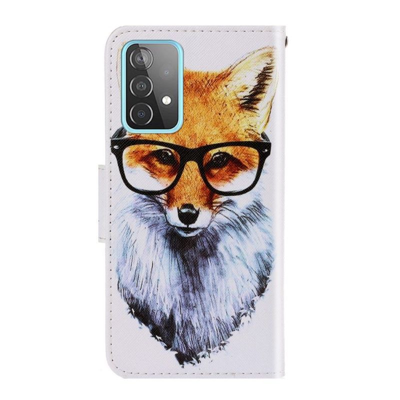 Flipové Pouzdro Na Samsung Galaxy A52 5G / A52 4G / A52s 5G Liška Brýlová