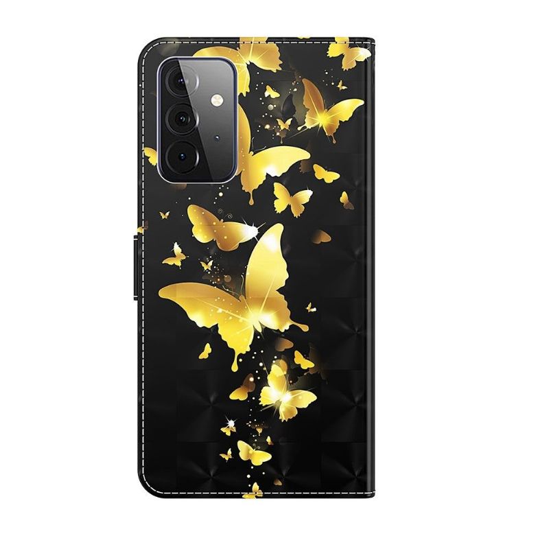 Flipové Pouzdro Na Samsung Galaxy A52 5G / A52 4G / A52s 5G Zlatí Motýli