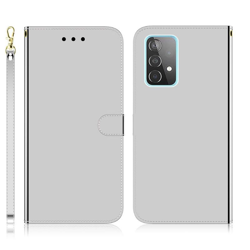 Flipové Pouzdro Na Samsung Galaxy A52 5G / A52 4G / A52s 5G Zrcadlový Efekt Z Umělé Kůže