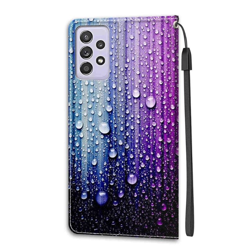 Kožené Pouzdro Na Samsung Galaxy A52 5G / A52 4G / A52s 5G Kapky Vody