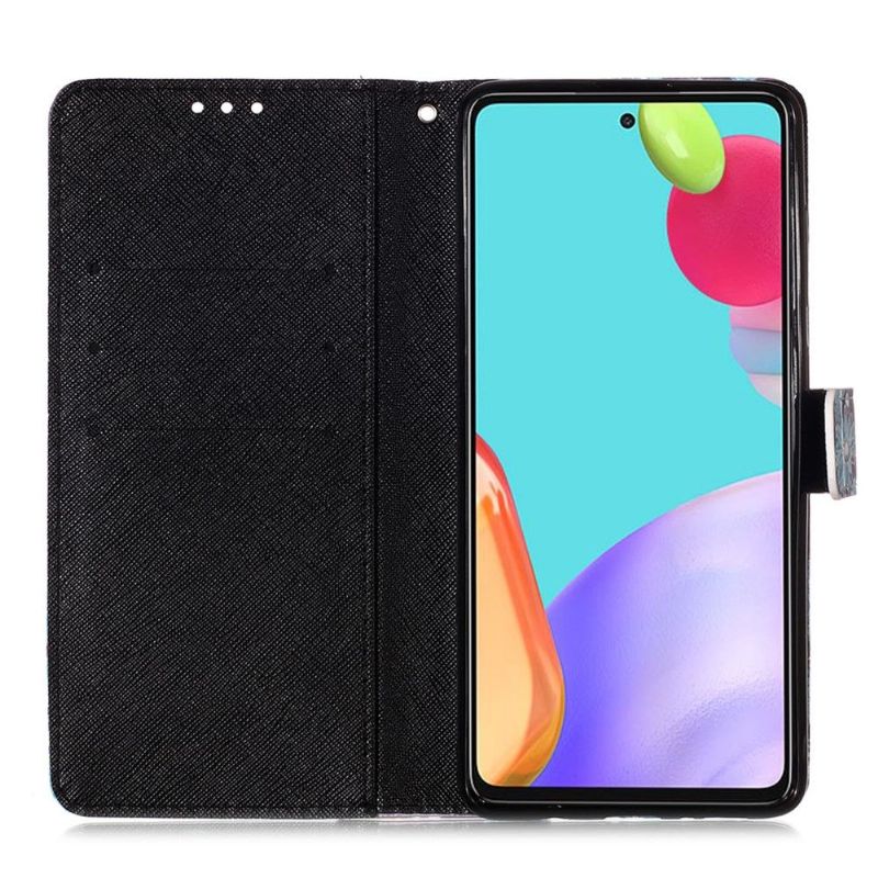 Kožené Pouzdro Na Samsung Galaxy A52 5G / A52 4G / A52s 5G Květinová Lebka