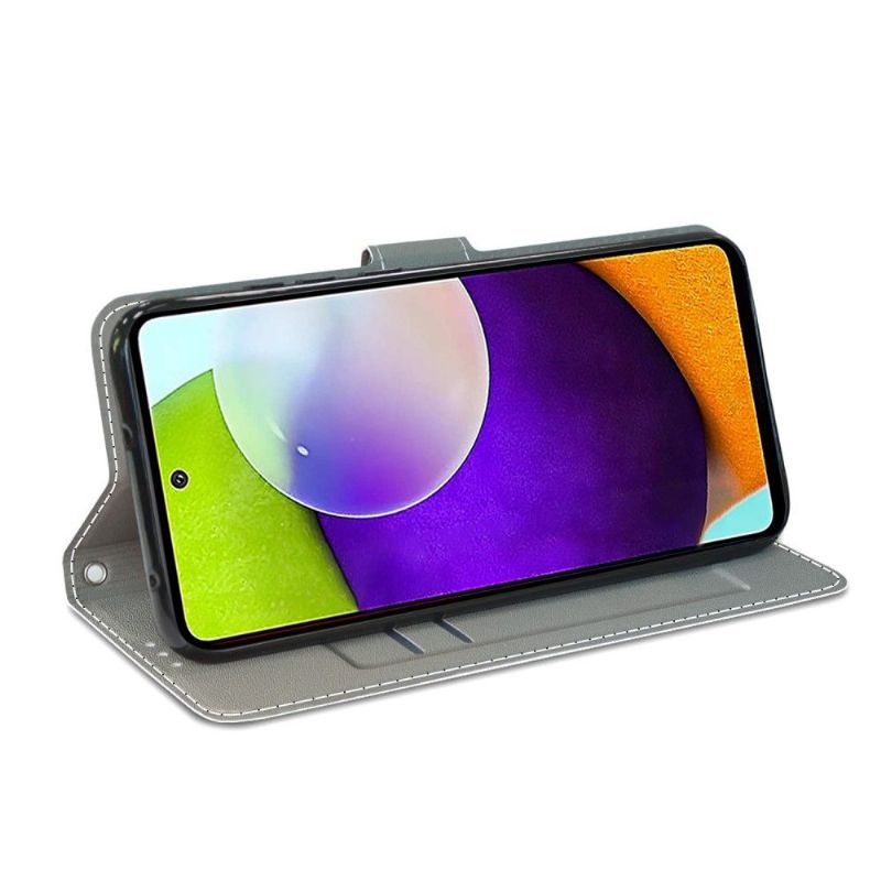 Kožené Pouzdro Na Samsung Galaxy A52 5G / A52 4G / A52s 5G Růžoví Motýli