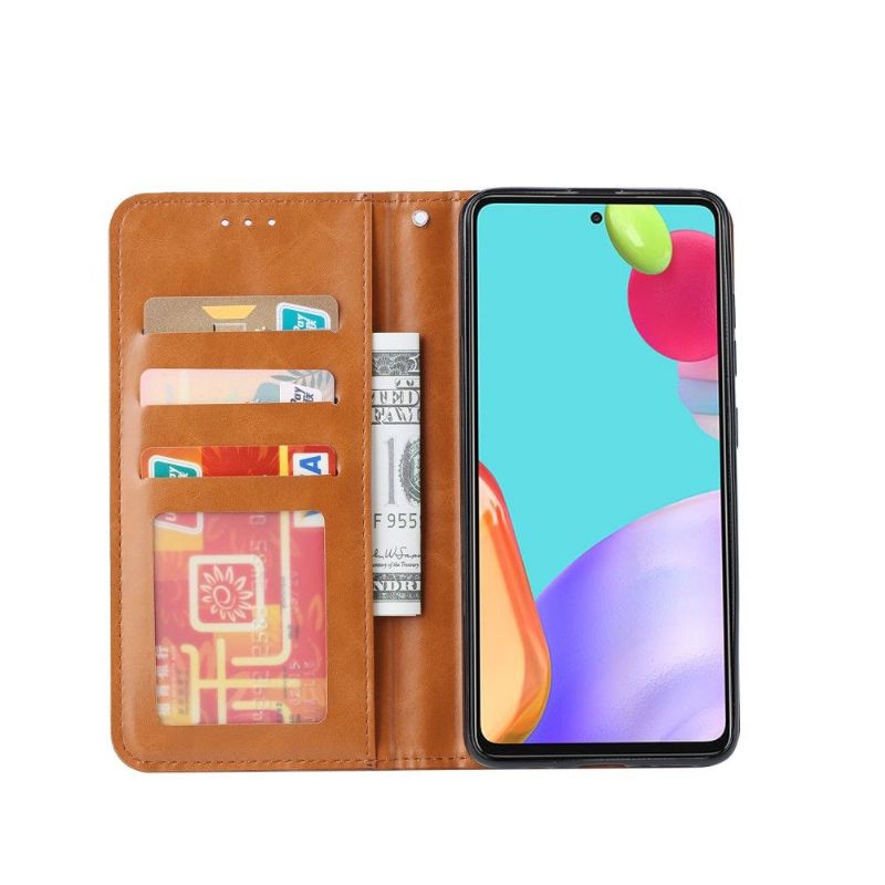 Kožené Pouzdro Na Samsung Galaxy A52 5G / A52 4G / A52s 5G Pouzdro Na Stojan Z Umělé Kůže
