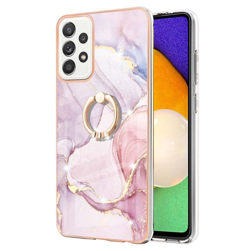 Kryt Na Samsung Galaxy A52 5G / A52 4G / A52s 5G Mramor S Kroužkem Podpůrné Funkce