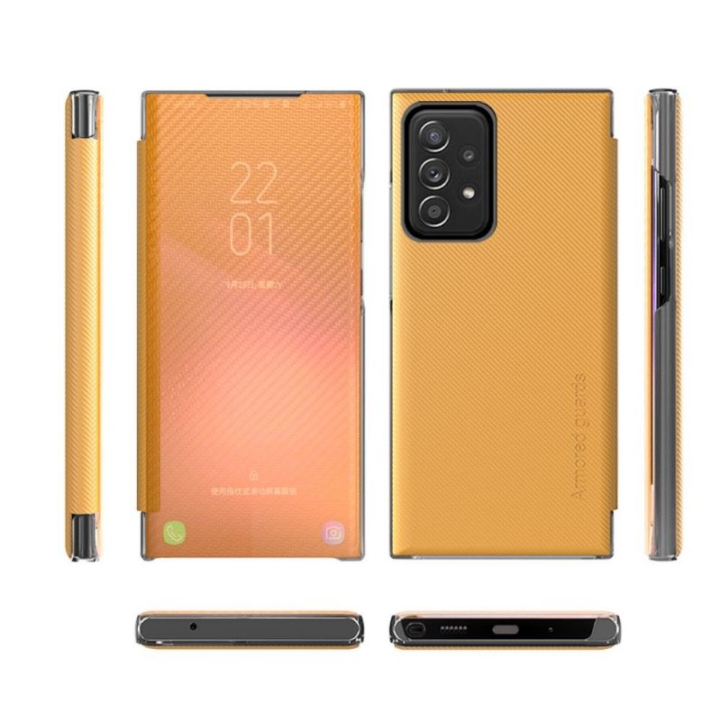 Kryty Na Mobil Na Samsung Galaxy A52 5G / A52 4G / A52s 5G Flipové Pouzdro Uhlíkové Vlákno