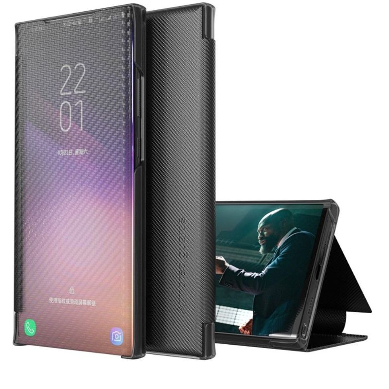 Kryty Na Mobil Na Samsung Galaxy A52 5G / A52 4G / A52s 5G Flipové Pouzdro Uhlíkové Vlákno