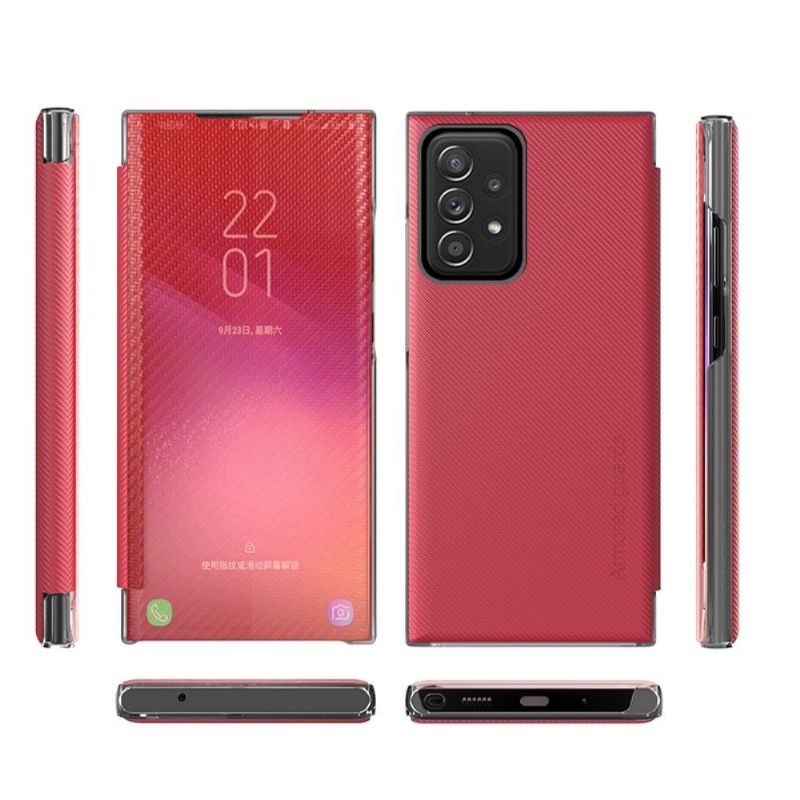 Kryty Na Mobil Na Samsung Galaxy A52 5G / A52 4G / A52s 5G Flipové Pouzdro Uhlíkové Vlákno