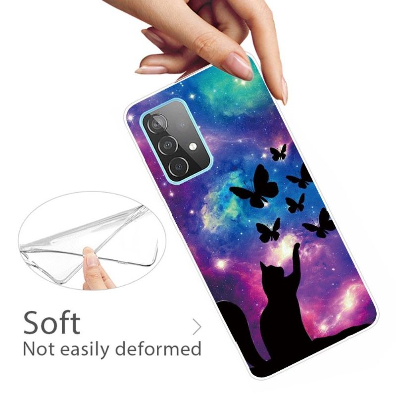 Kryty Na Mobil Na Samsung Galaxy A52 5G / A52 4G / A52s 5G Kočka A Motýli