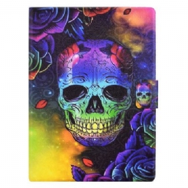 Kožený Kryt Na Samsung Galaxy Tab S11 Barevná Lebka