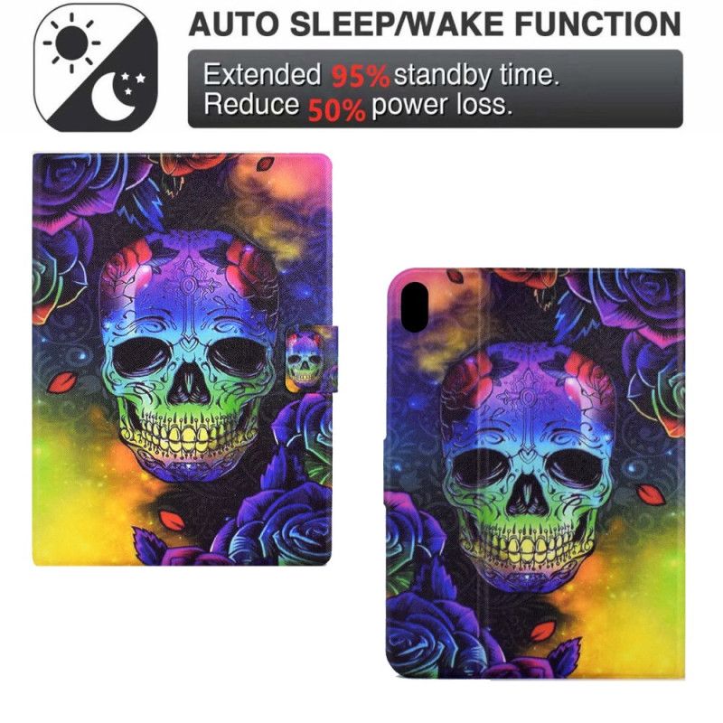 Kožený Kryt Na Samsung Galaxy Tab S11 Barevná Lebka