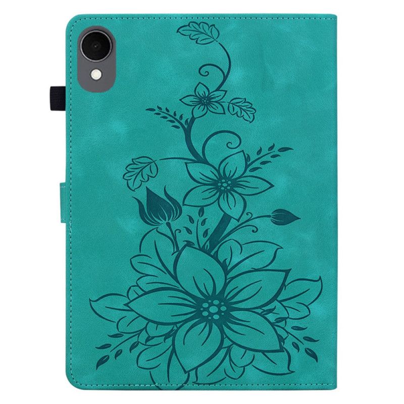 Kožený Kryt Na Samsung Galaxy Tab S11 Květinový Vzor S Efektem Semiše