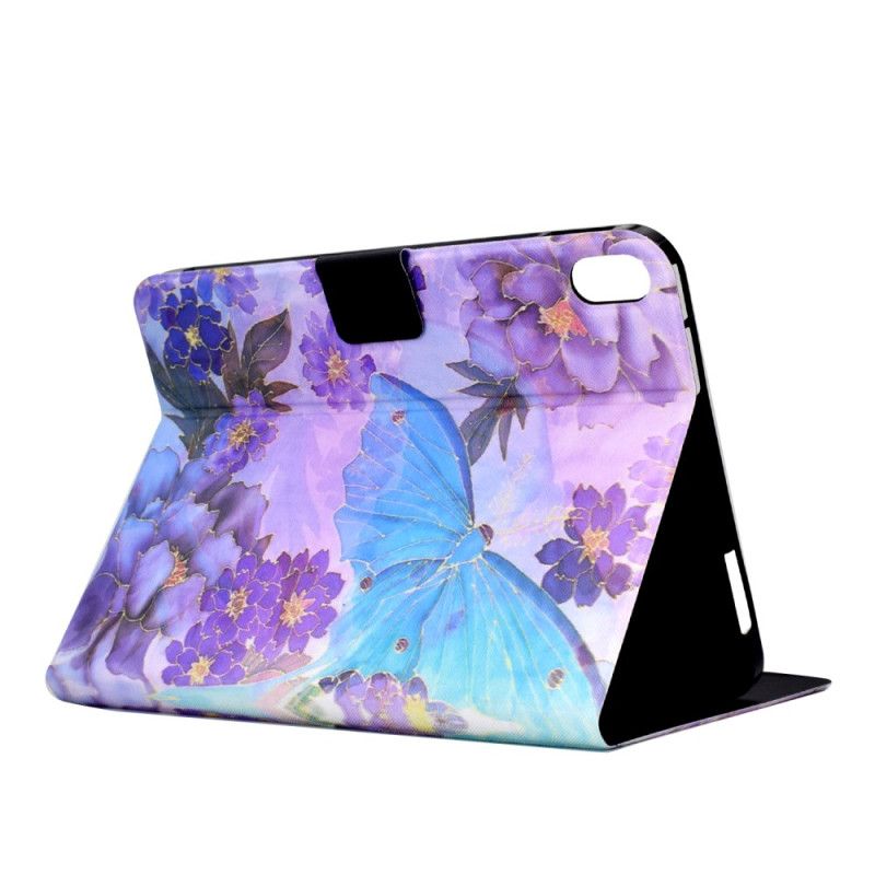 Kožený Kryt Na Samsung Galaxy Tab S11 Pivoňky A Motýli
