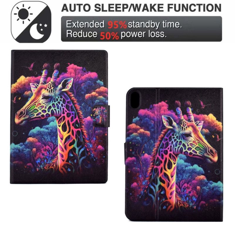 Kožený Kryt Samsung Galaxy Tab S11 Barevná Žirafa