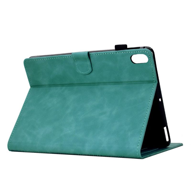 Kožený Kryt Samsung Galaxy Tab S11 Kočičí Scéna S Efektem Semiše