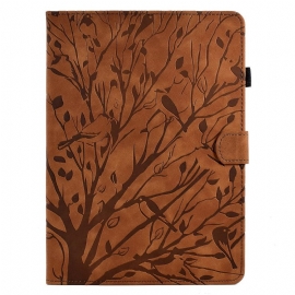 Kožený Kryt Samsung Galaxy Tab S11 Semišový Větvičkový Efekt