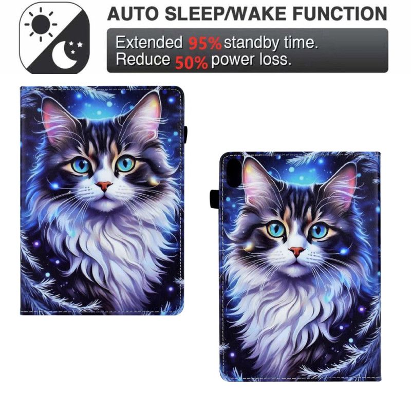 Kožený Kryt Samsung Galaxy Tab S11 Zimní Kočka