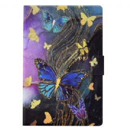 Peněženková Pouzdra Samsung Galaxy Tab S11 Zlatí A Barevní Motýli