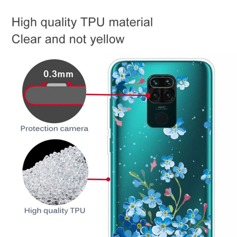 Kryt Na Xiaomi Redmi Note 9 Modré Květy
