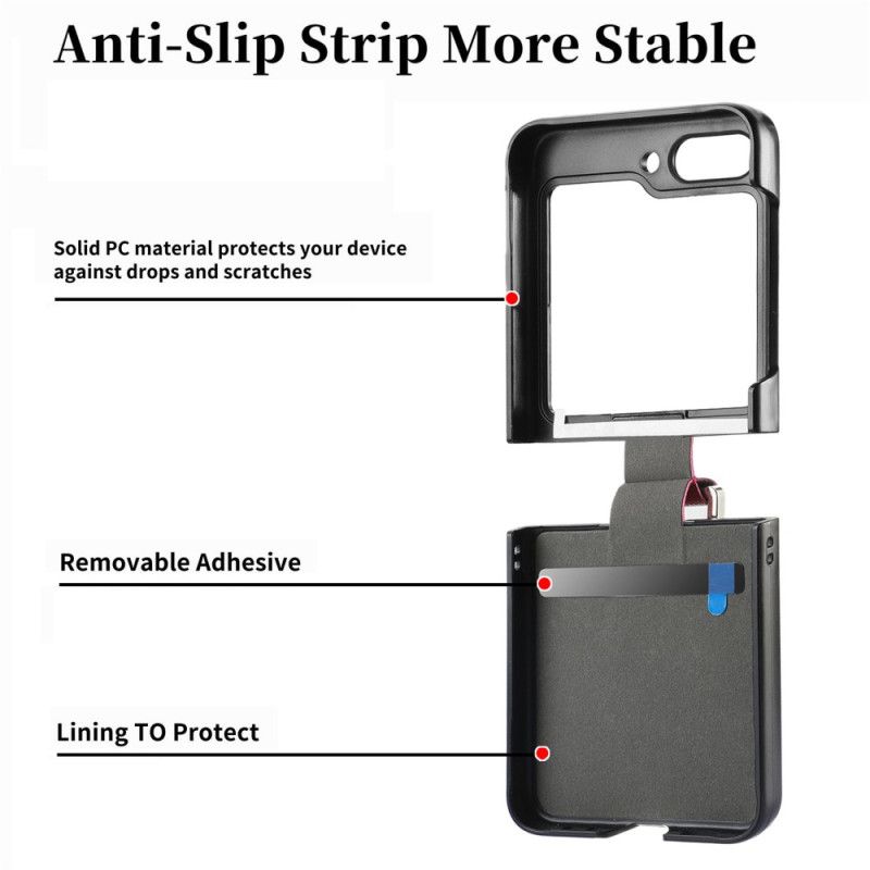 Kryt Na Samsung Galaxy Z Flip 5 Kožený Styl S Prstenem