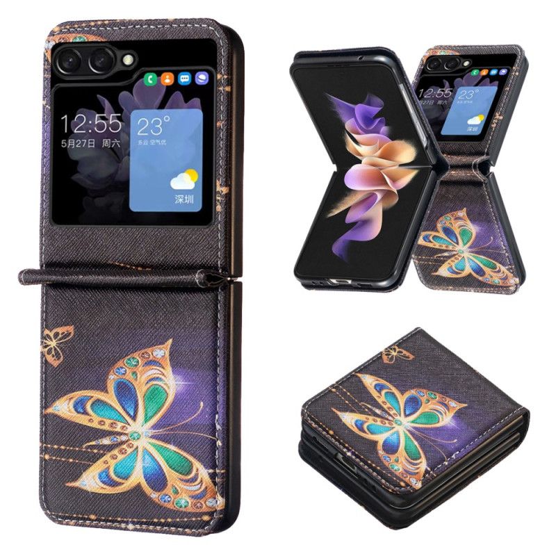 Kryt Na Samsung Galaxy Z Flip 5 Zlatí Motýli