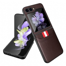 Kryt Samsung Galaxy Z Flip 5 Kožený Držák Na Karty