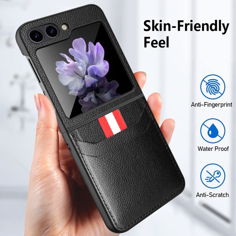 Kryt Samsung Galaxy Z Flip 5 Kožený Držák Na Karty
