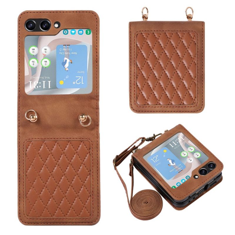 Kryt Samsung Galaxy Z Flip 5 Kryty Na Mobil Polstrovaný S Ramenním Popruhem