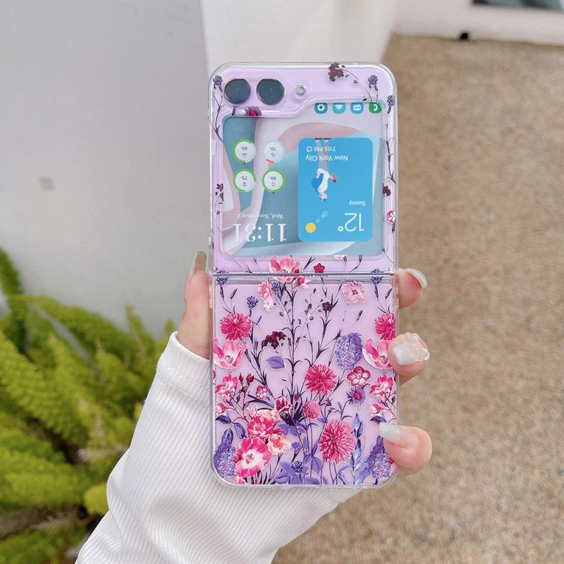 Kryt Samsung Galaxy Z Flip 5 Kryty Na Mobil Průhledná Květinová