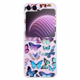 Kryt Samsung Galaxy Z Flip 5 Kryty Na Mobil Průhlední Barevní Motýli
